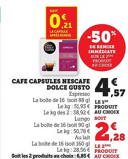 CAFE CAPSULES NESCAFE DOLCE GUSTO