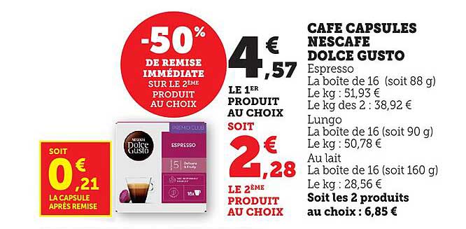 CAFÉ CAPSULES NESCAFE DOLCE GUSTO