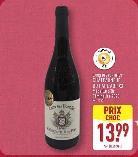 CARRE DES PONTIFIES® CHÂTEAUNEUF DU PAPE AOP ★ Médaille d'Or Féminalise 2023