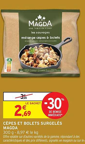 CÈPES ET BOLETS SURGELÉS MAGDA