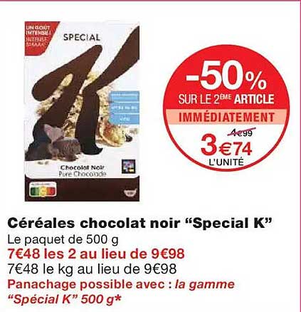 Céréales chocolat noir "Special K"
