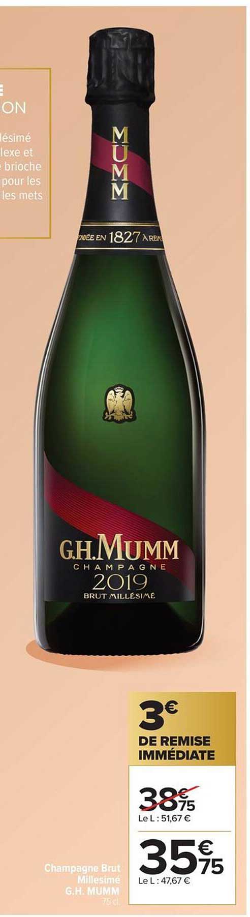 Champagne Brut Millésimé G.H. MUMM 75 cl