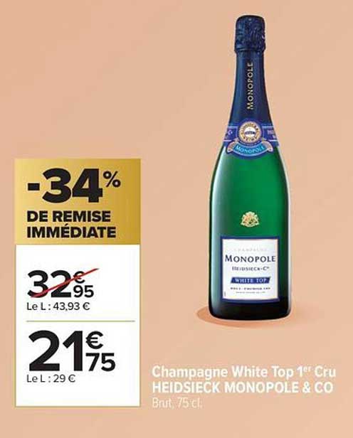 Champagne White Top 1er Cru HEIDSIECK MONOPOLE & CO