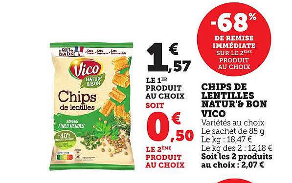 CHIPS DE LENTILLES NATUR'BON VICO