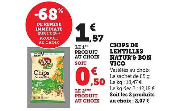 CHIPS DE LENTILLES NATUR'S BON VICO