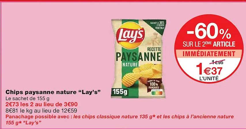 Chips paysanne nature "Lay's"