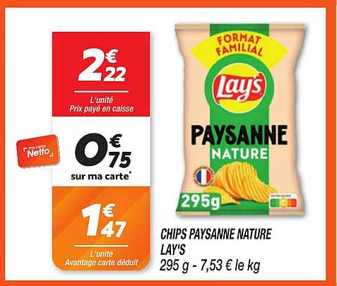 CHIPS PAYSANNE NATURE LAY'S