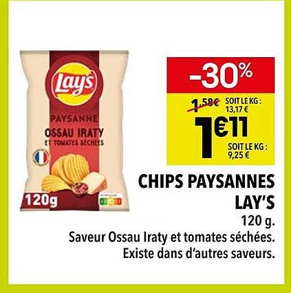 CHIPS PAYSANNES LAY’S 120 g.