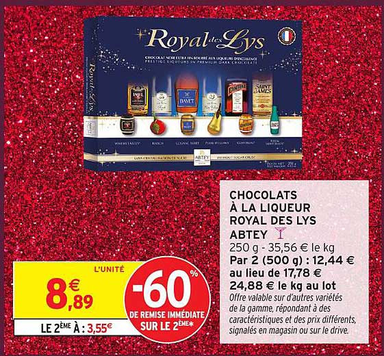 CHOCOLATS À LA LIQUEUR ROYAL DES LYS