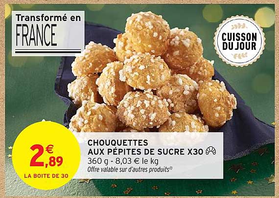 Chouxquettes aux pépites de sucre X30