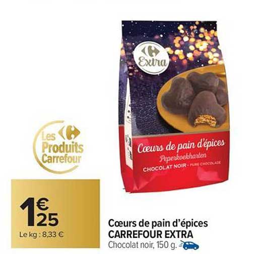 Cœurs de pain d'épices CARREFOUR EXTRA