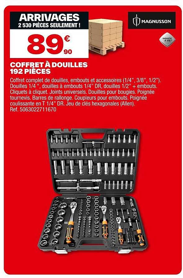 COFFRET À DOUILLES 192 PIÈCES
