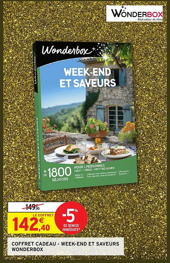 COFFRET CADEAU - WEEK-END ET SAVEURS WONDERBOX