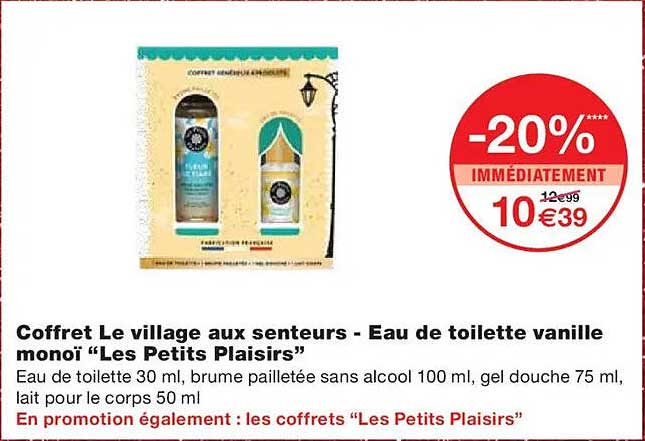 Coffret Le village aux senteurs - Eau de toilette vanille monoï "Les Petits Plaisirs"