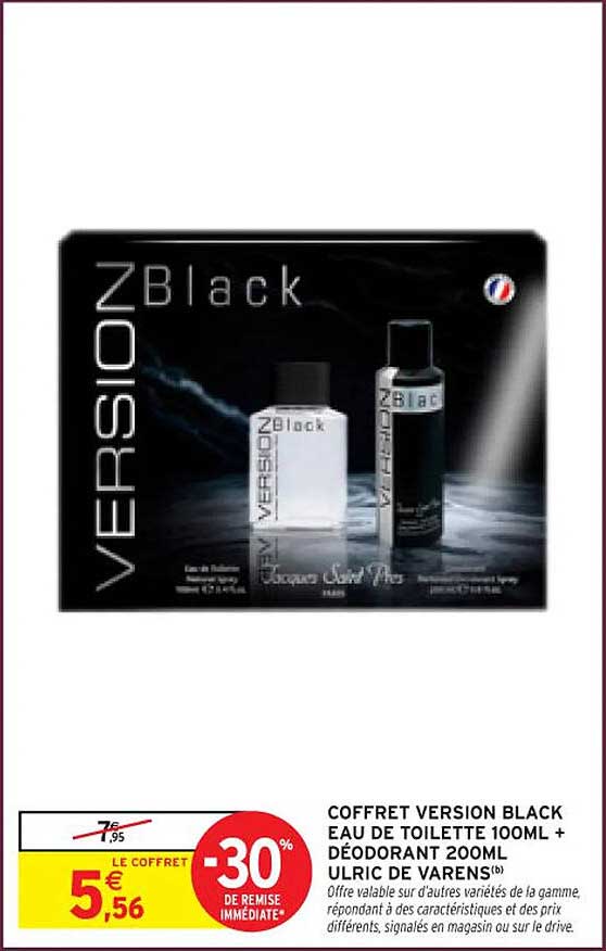 COFFRET VERSION BLACK EAU DE TOILETTE 100ML + DÉODORANT 200ML ULRIC DE VARENS