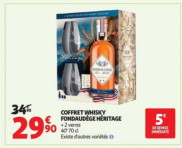 COFFRET WHISKY FONDAUDÈGE HÉRITAGE + 2 VERRES