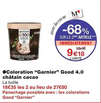 Coloration “Garnier” Good 4.0 châtain cacao