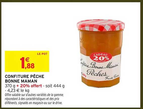 CONFITURE PÊCHE BONNE MAMAN