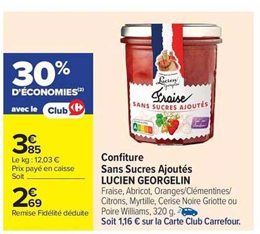 Confiture Sans Sucre Ajoutés LUCIEN GEORGELIN