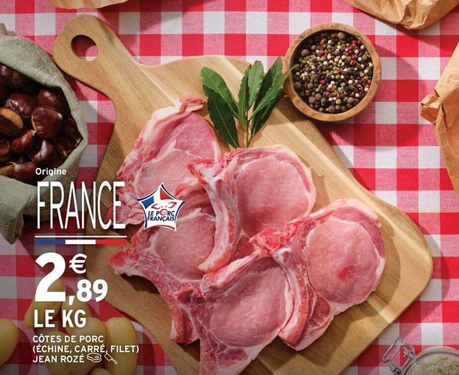 CÔTES DE PORC (ÉCHINE, CARRÉ, FILET) JEAN ROZÉ