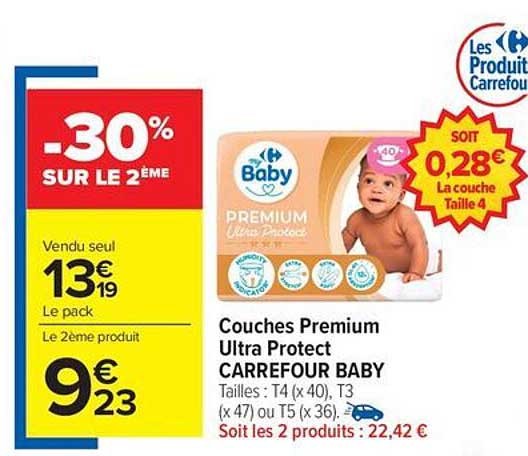 Couches Premium Ultra Protect CARREFOUR BABY