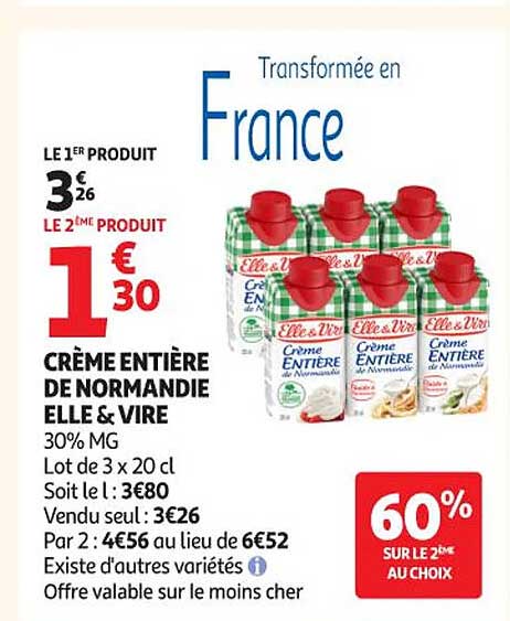 CRÈME ENTIÈRE DE NORMANDIE ELLE & VIRE