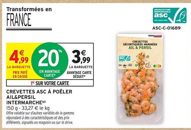 CREVETTES ASC À POÊLER AIL&PERSIL