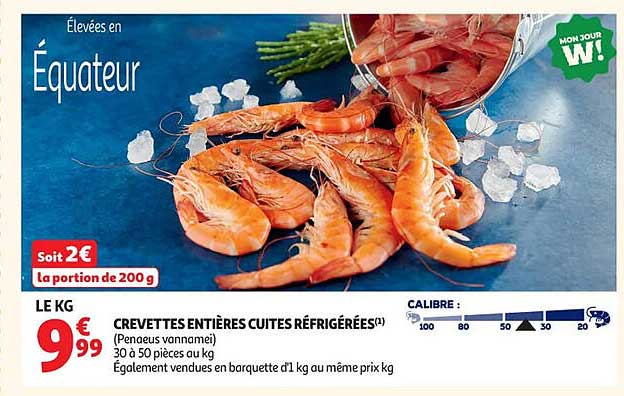 CREVETTES ENTIÈRES CUITES RÉFRIGÉRÉES