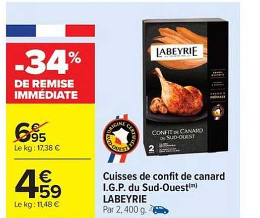 Cuisses de confit de canard I.G.P. du Sud-Ouest(m) LABEYRIE