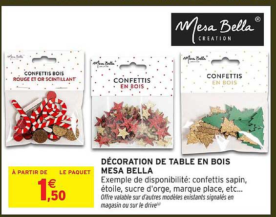 DÉCORATION DE TABLE EN BOIS MESA BELLA