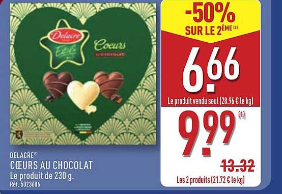 DELACRE® Cœurs au Chocolat