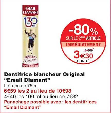 Dentifrice blanchisseur Original "Email Diamant"