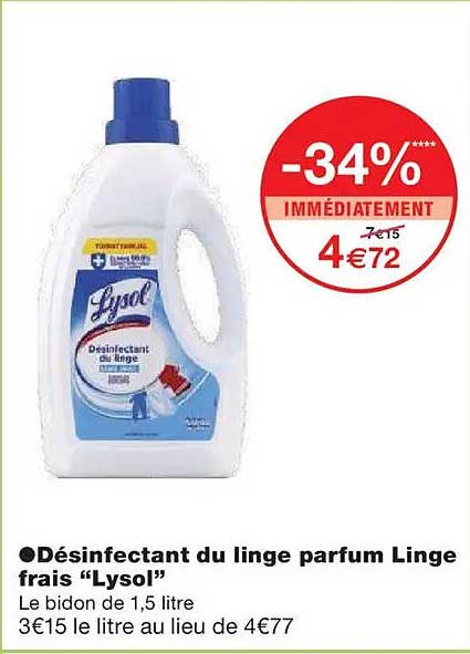 Désinfectant du linge parfum Linge frais "Lysol"