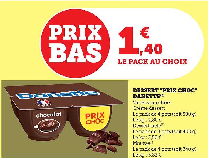 DESSERT "PRIX CHOC" DANETTE
