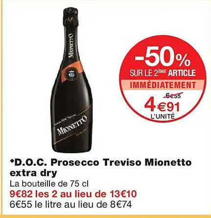 D.O.C. Prosecco Treviso Mionetto extra dry