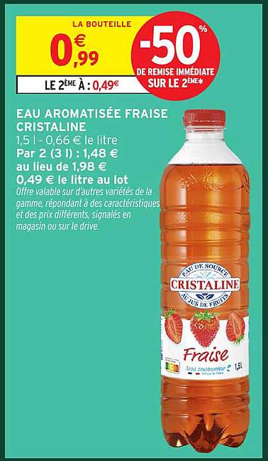 EAU AROMATISÉE FRAISE CRISTALINE