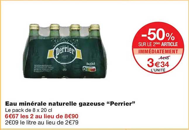 Eau minérale naturelle gazeuse "Perrier"