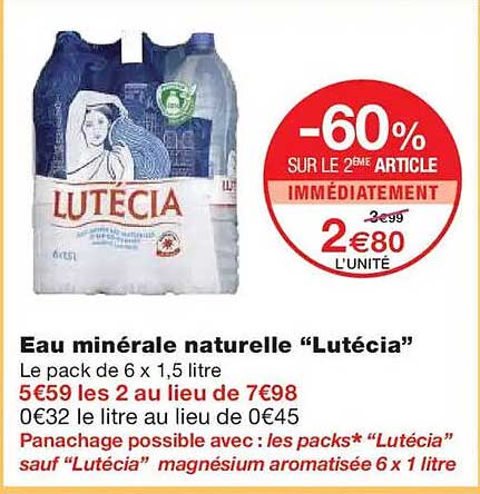 Eau minérale naturelle "Lutécia"