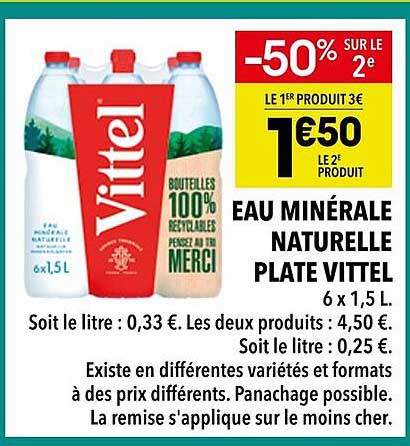 EAU MINÉRALE NATURELLE PLATE VITTEL