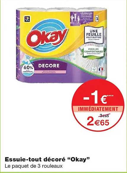 Essuie-tout décoré "Okay"