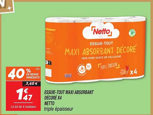 ESSUIE-TOUT MAXI ABSORBANT DÉCORÉ X4