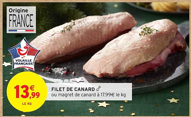 FILET DE CANARD ou magret de canard à 17.99€ le kg