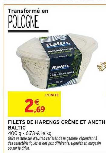 FILETS DE HARENGS CRÈME ET ANETH BALTIC