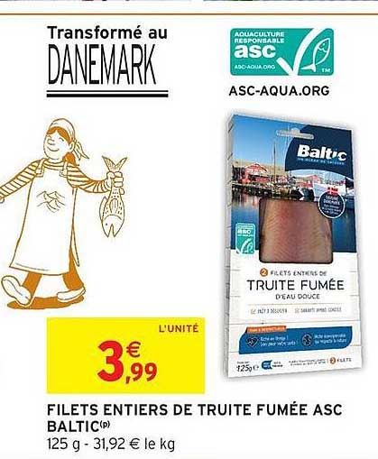 FILETS ENTIERS DE TRUITE FUMÉE ASC BALTIC