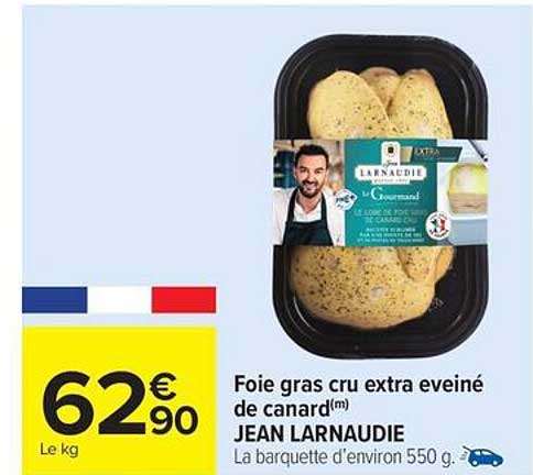 Foie gras cru extra eveiné de canard(m) JEAN LARNAUDIE