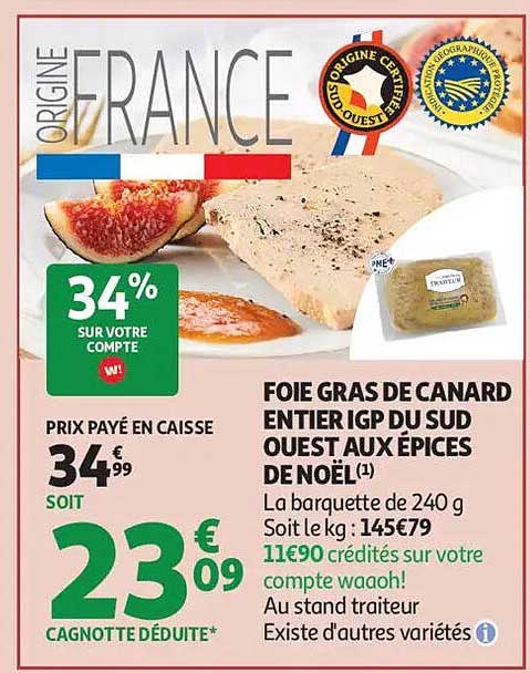 FOIE GRAS DE CANARD ENTIERS IGP DU SUD OUEST AUX ÉPICES DE NOËL
