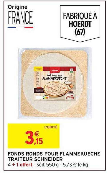 FONDS RONDS POUR FLAMMEKUECHE TRAITEUR SCHNEIDER