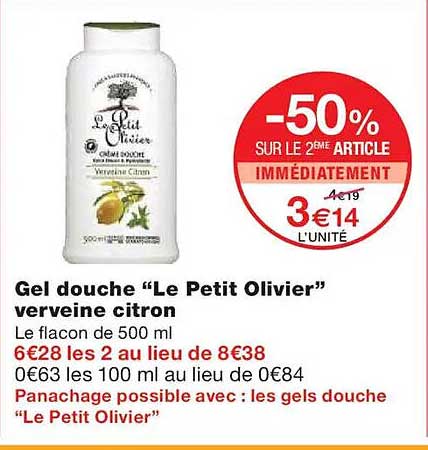Gel douche “Le Petit Olivier” verveine citron