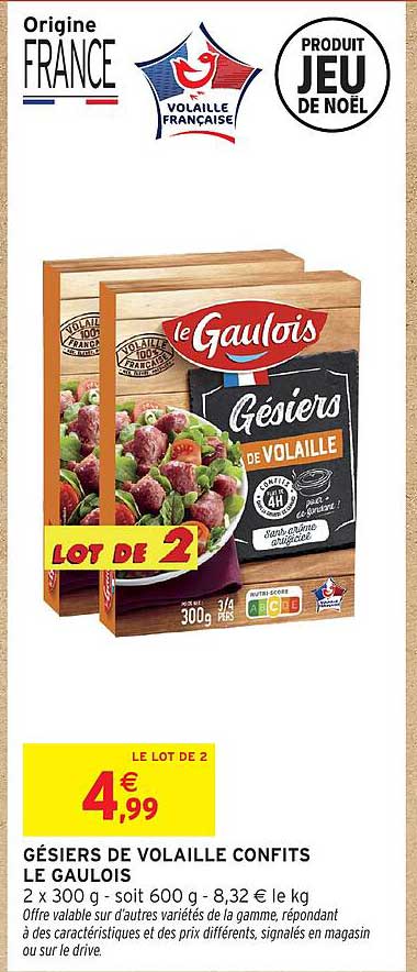 Gésiers de Volaille Confit Le Gaulois