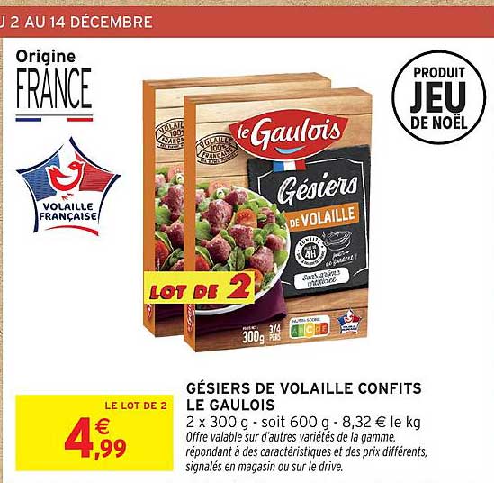 Gésiers de Volaille Confits Le Gaulois